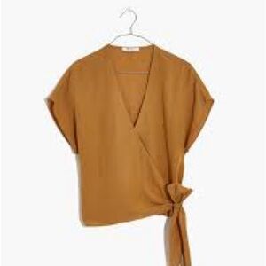 Madewell Linen-Blend Sash-Tie Wrap Top